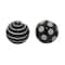 3" Black & White Patterned Ceramic Vase Filler Orb Set
